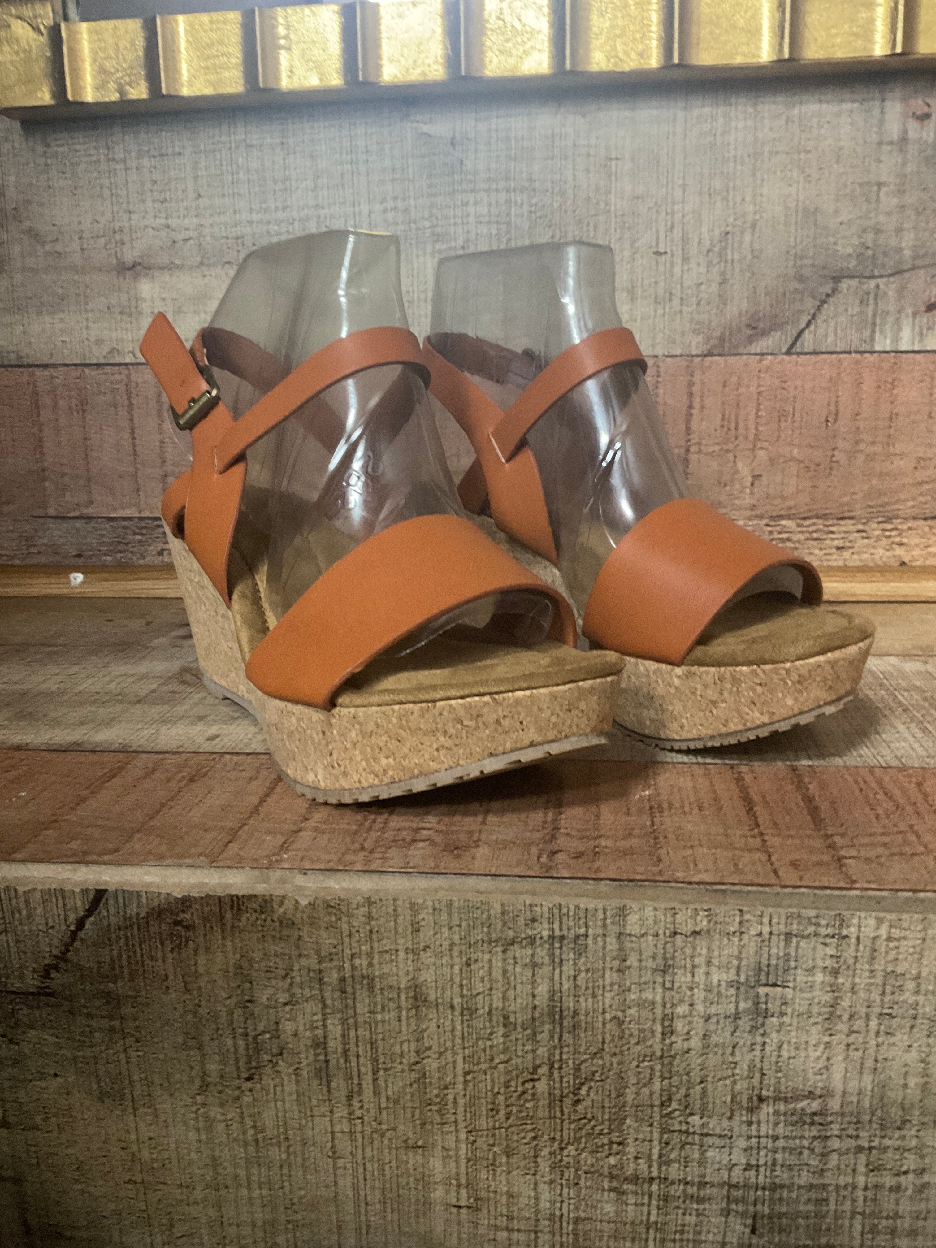Flat brown high heel