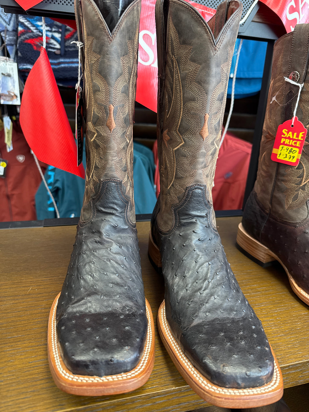 Men’s size 11 black Tanner Mark Ostrich boots