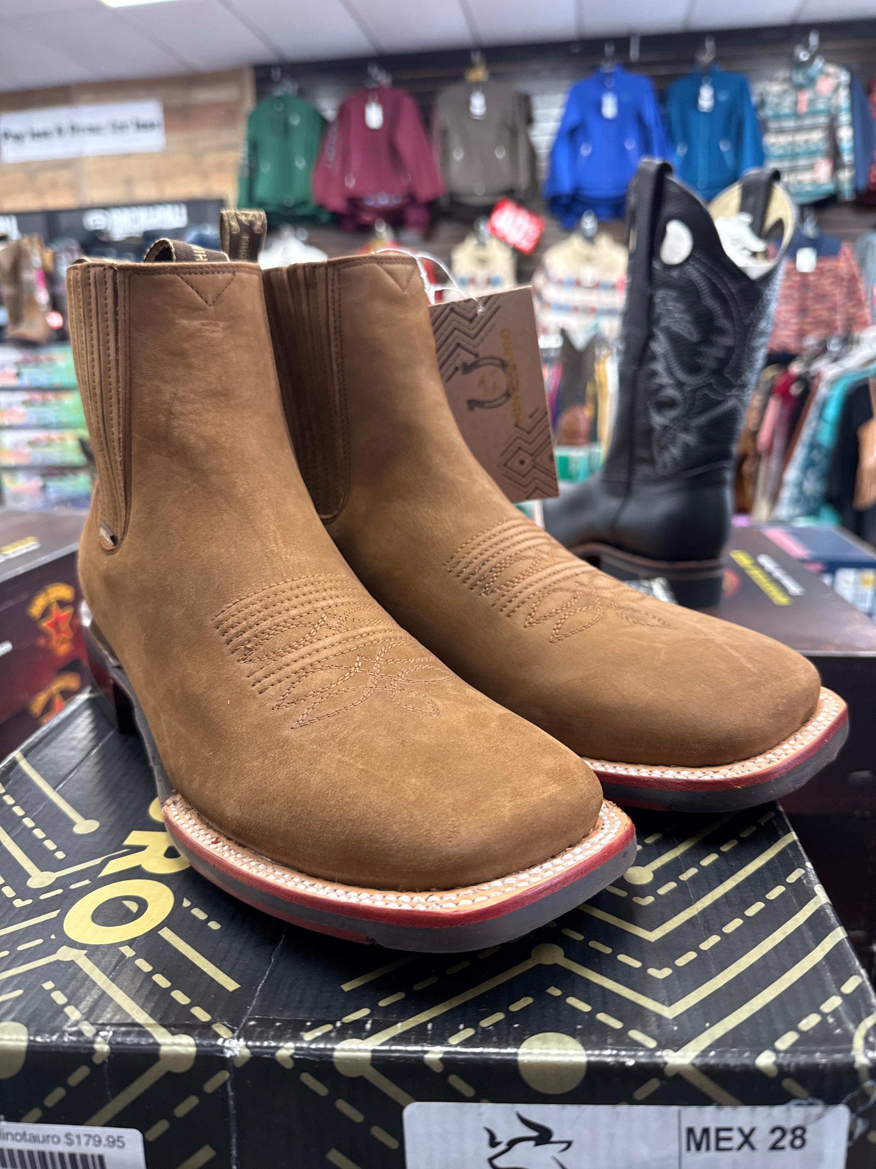 Minotauro: Nobuck Brown Suede Leather Boots Men’s
