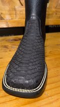 Los altos boots Python wide square toe rodeo boot with zipper