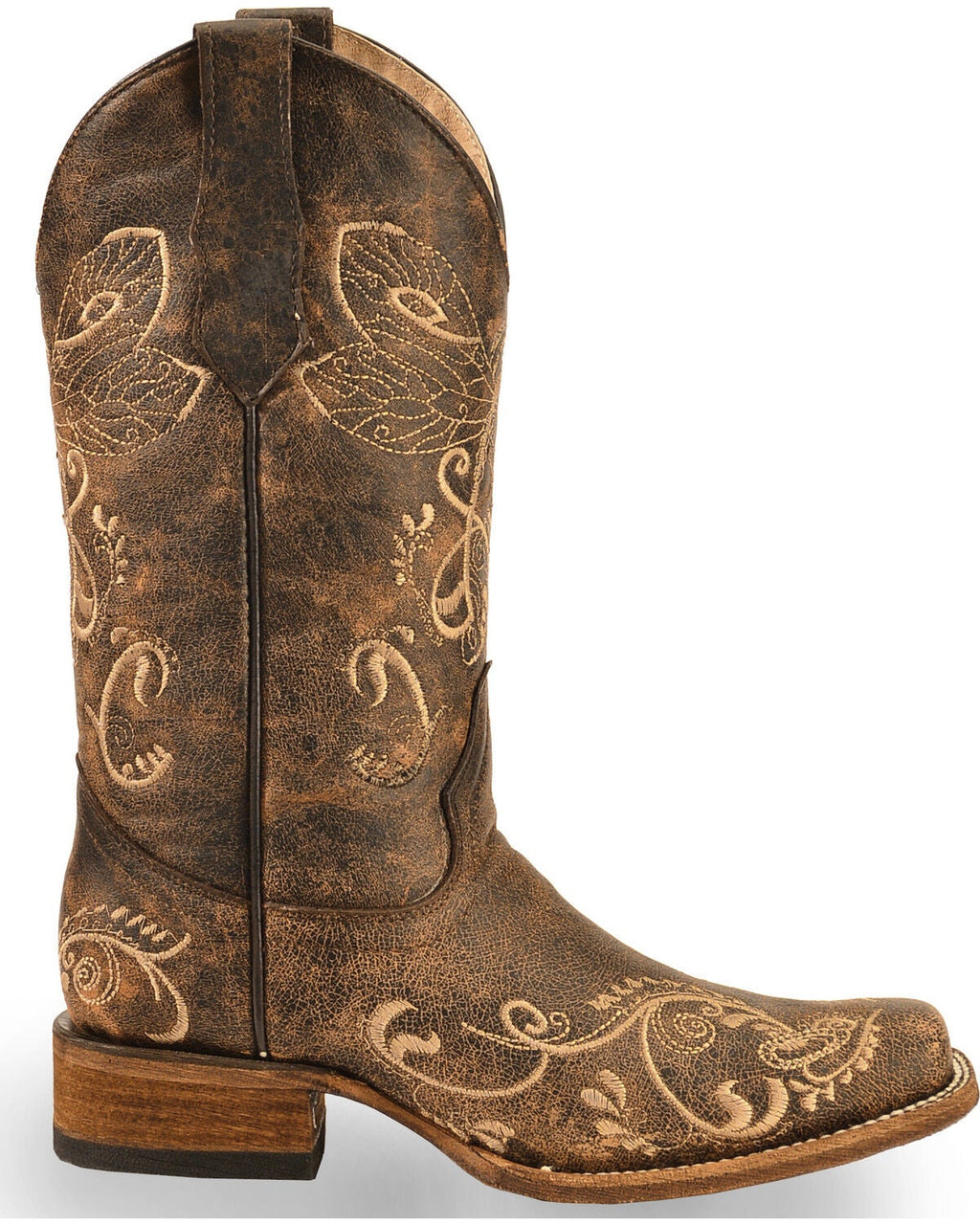 CIRCLE G WOMEN'S DRAGONFLY EMBROIDERED WESTERN BOOTS - SQUARE TOE