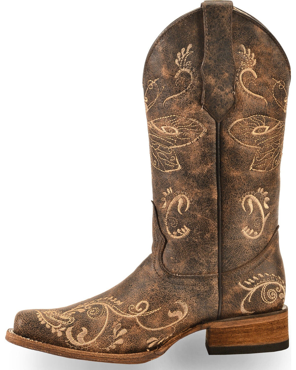 CIRCLE G WOMEN'S DRAGONFLY EMBROIDERED WESTERN BOOTS - SQUARE TOE