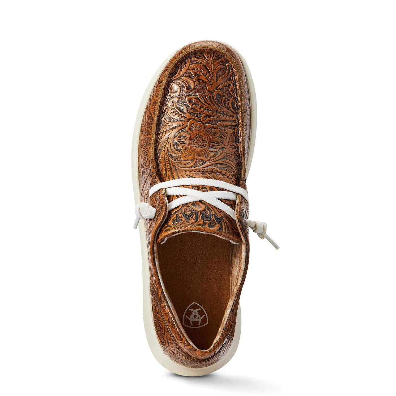 Womens brown floral emboss hilo