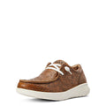 Womens brown floral emboss hilo