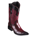 Los Altos Men's Burgundy Genuine Eel Skin J-Toe Boots. 
AI